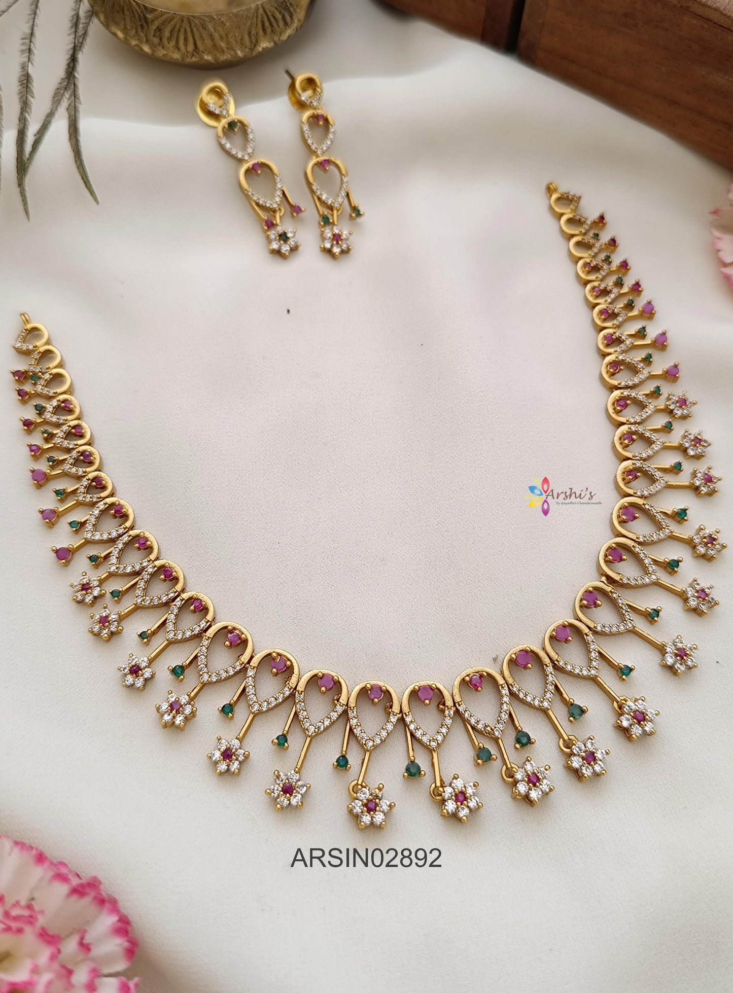 AD Multi Stone Necklace