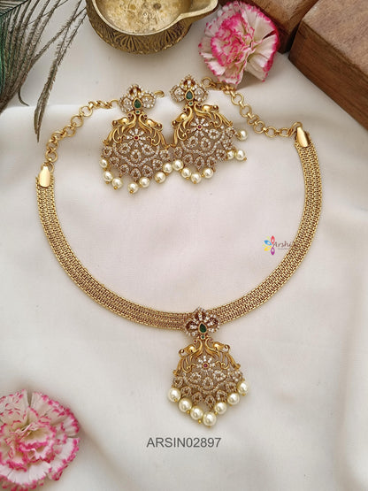 AD Stone Attigai Necklace