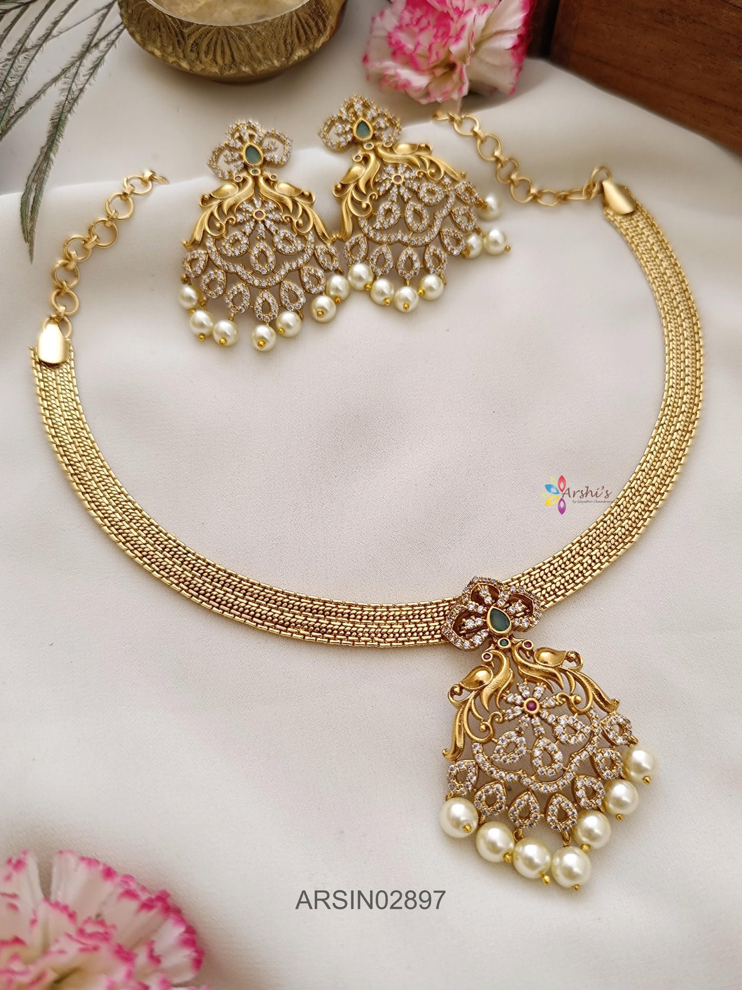 AD Stone Attigai Necklace