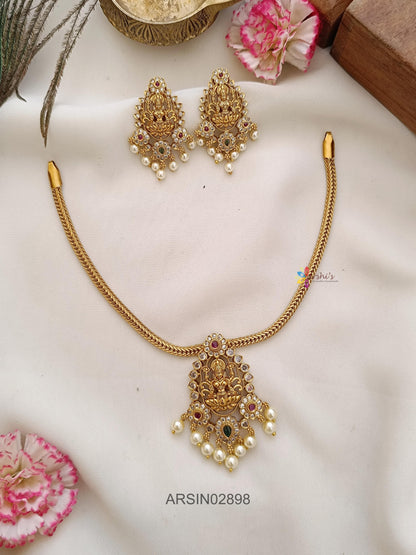 Lakshmi Pendant Attigai Necklace