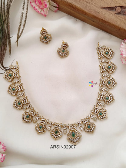 Emerald and AD Stone Necklace