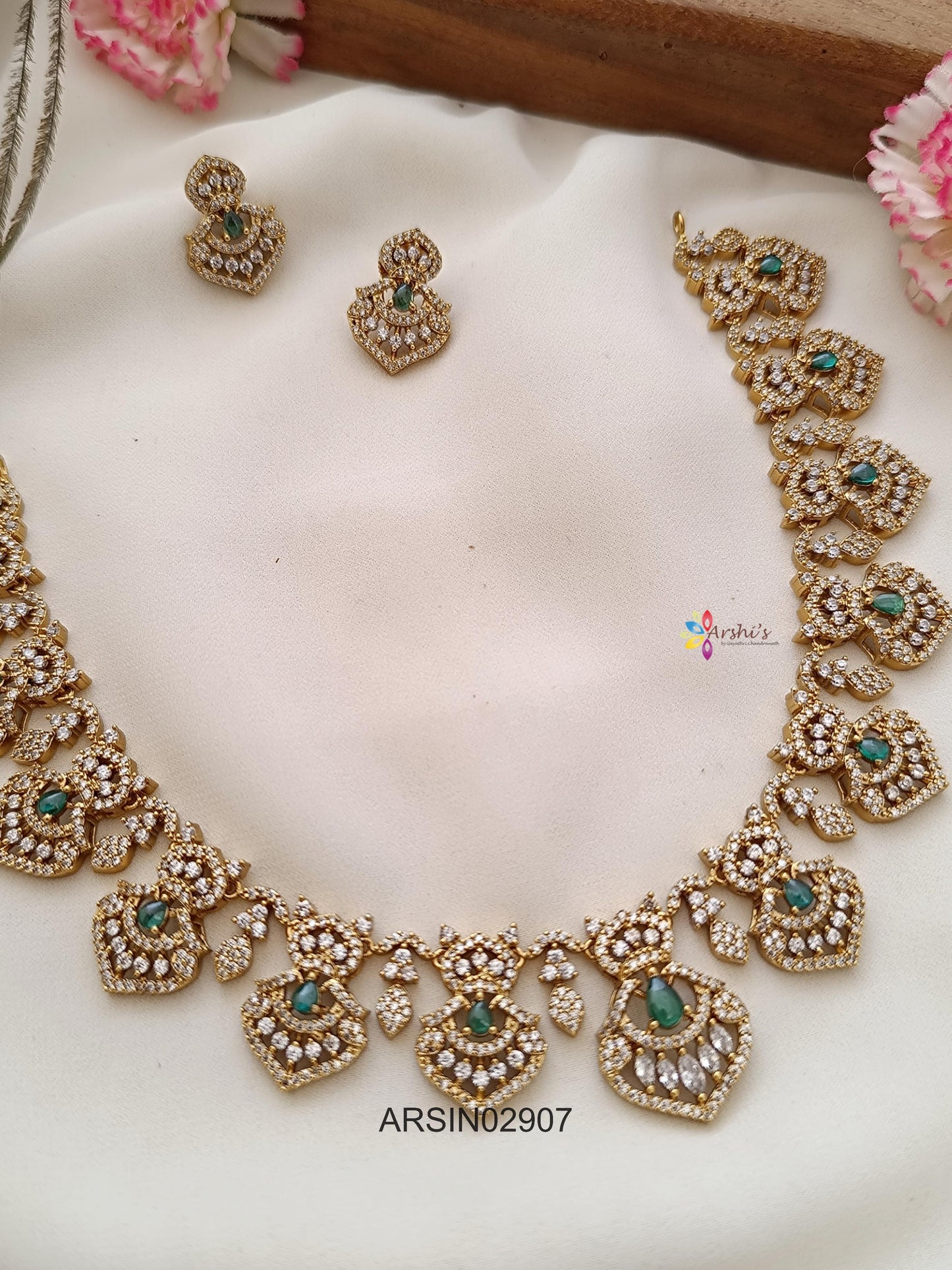 Emerald and AD Stone Necklace