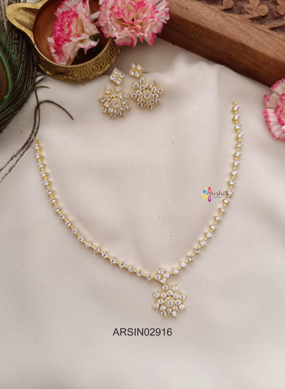 AD White Stone Necklace