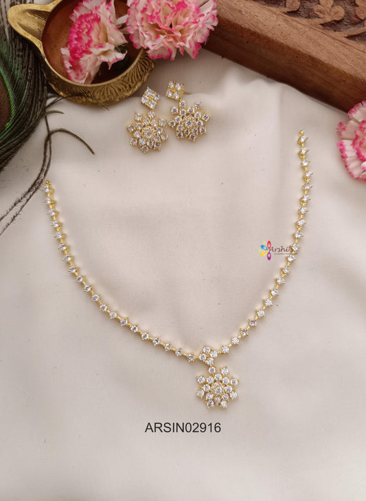 AD White Stone Necklace