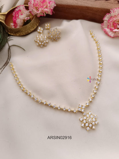 AD White Stone Necklace