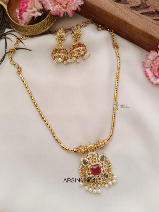 Stone Pendant Attigai Necklace