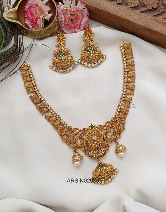 Mango and Peacock Necklace