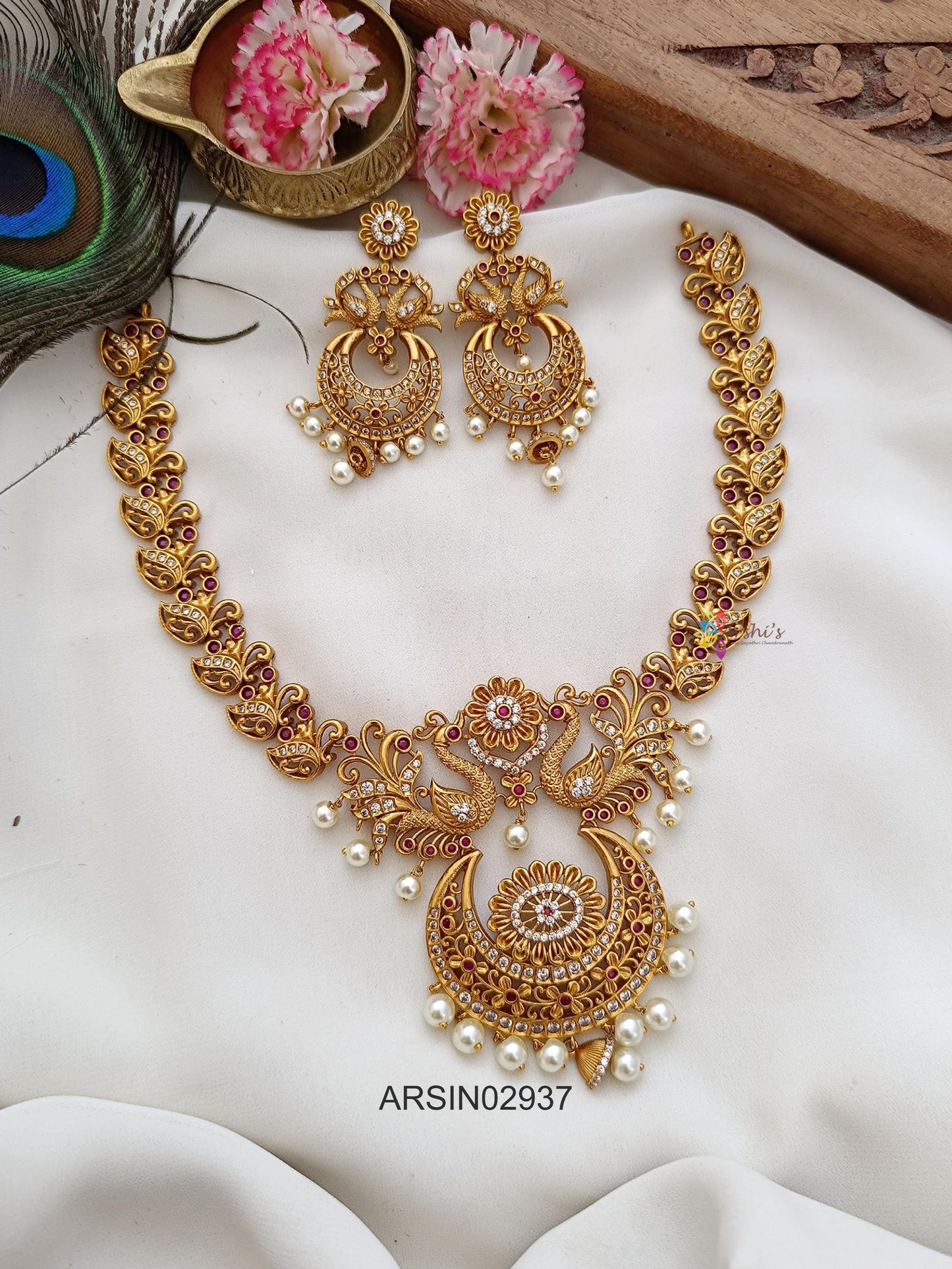 Peacock Chandbali Pendant Necklace