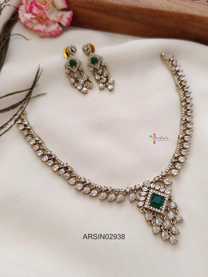 Victorian Emerald Stone Pendant Necklace