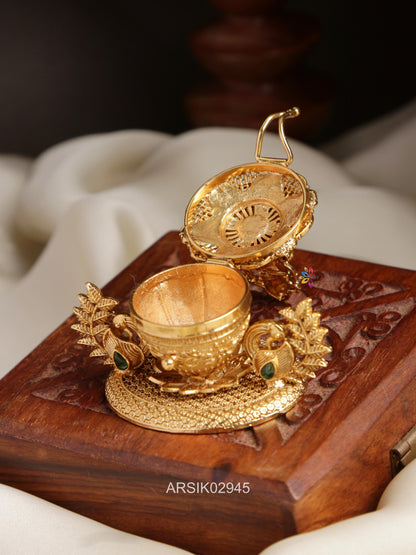 Ganesha and Peacock Kumkum Box