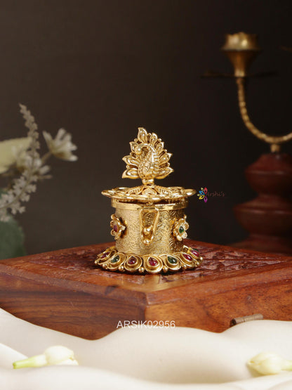 Peacock Design Kumkum Box