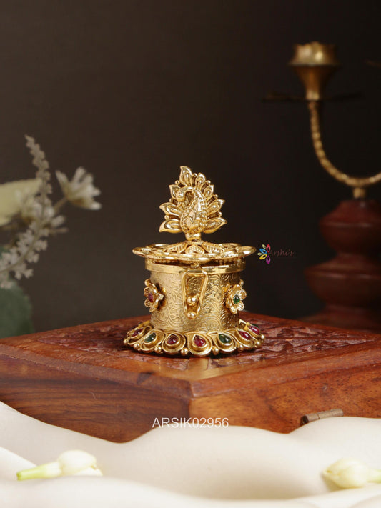 Peacock Design Kumkum Box