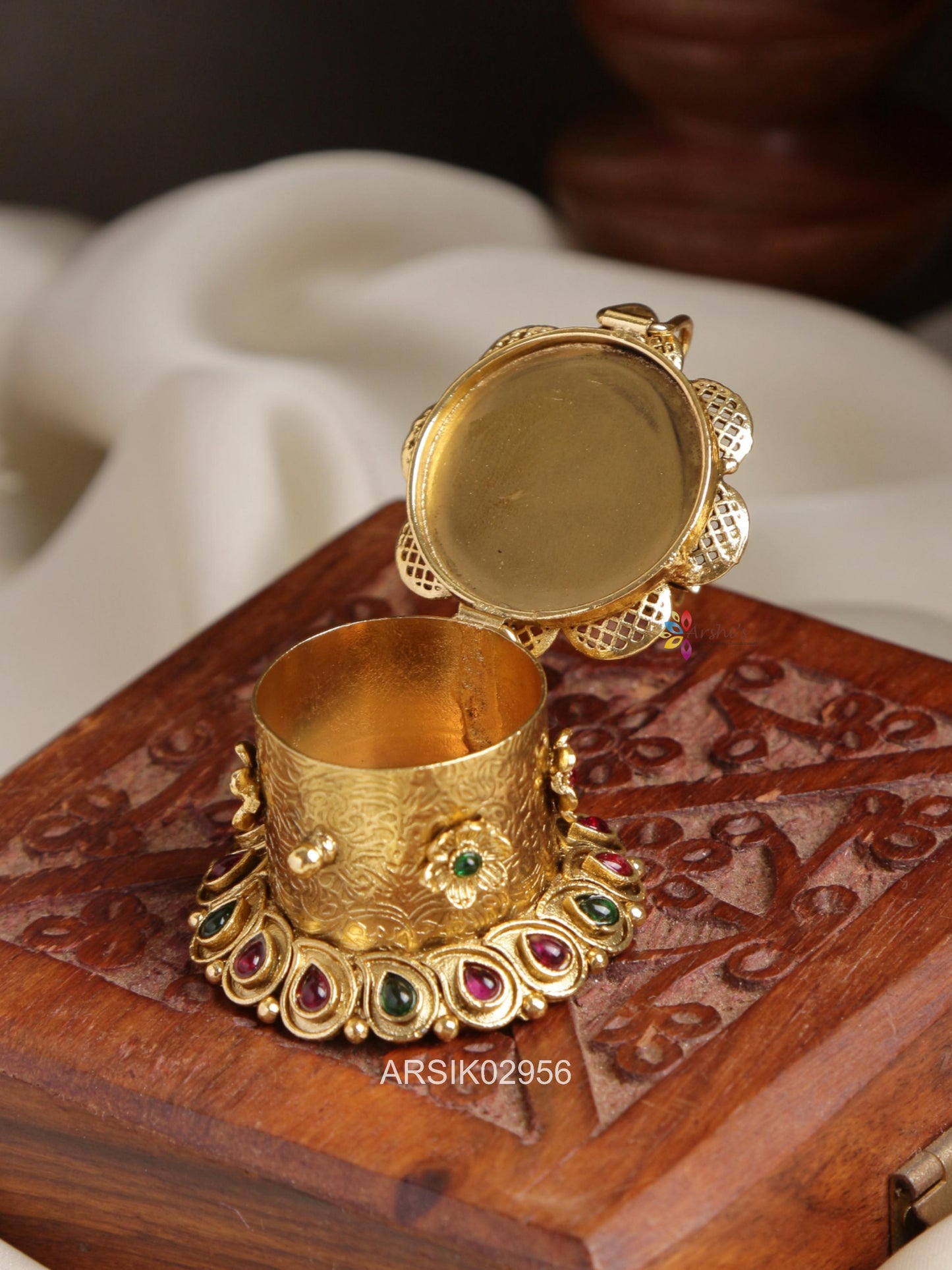 Peacock Design Kumkum Box