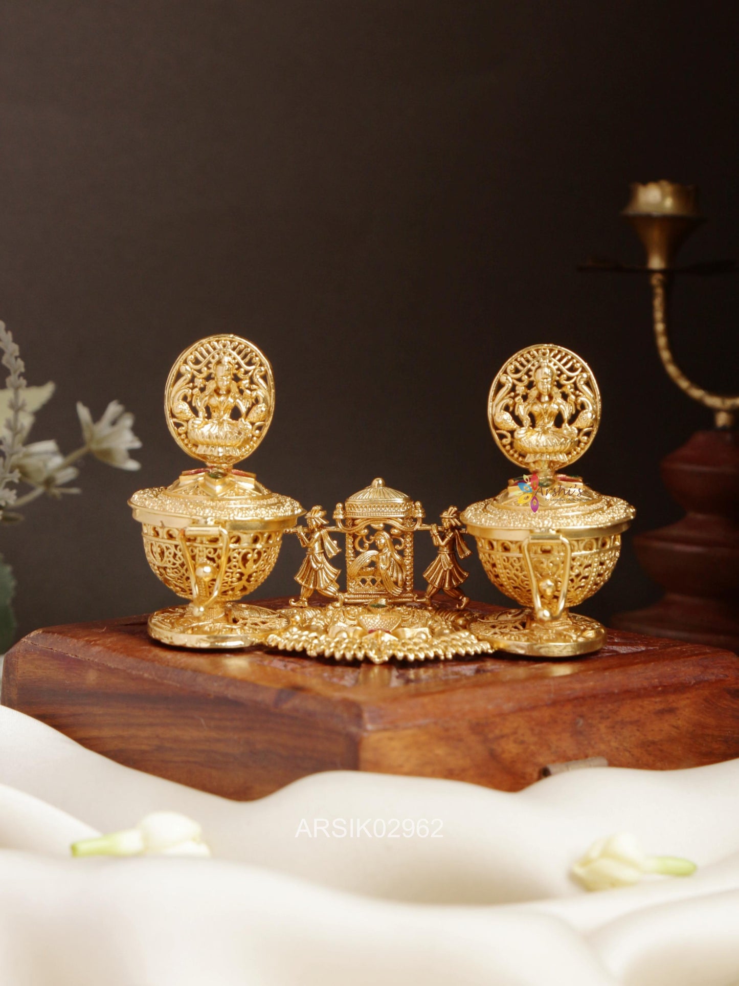 Temple and Bride Groom Design Kumkum Box
