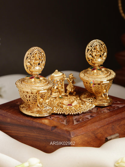 Temple and Bride Groom Design Kumkum Box