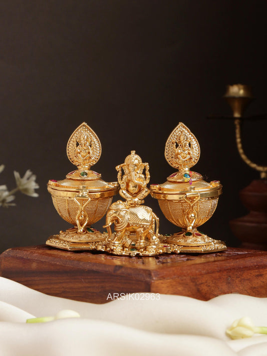 Ganesha and Elephant Kumkum Box