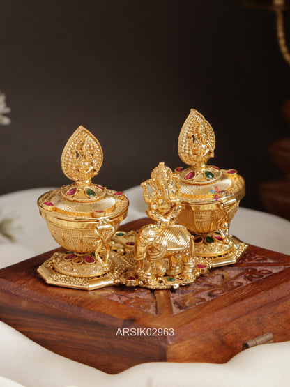 Ganesha and Elephant Kumkum Box