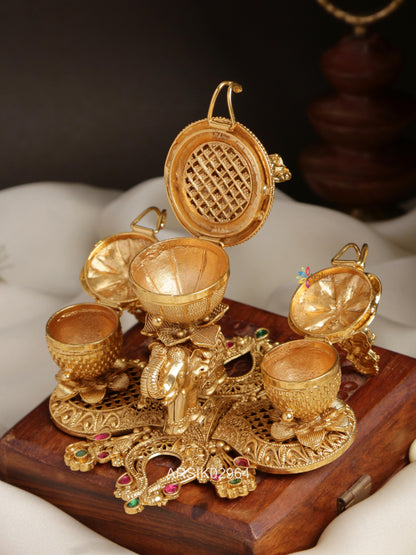 Traditional Ganesha and Lakshmi Kumkum Box