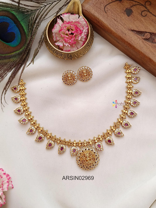 Lakshmi Pendant Mango Design Necklace