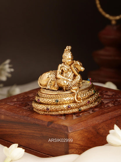 Krishna with Cow Kumkum Box