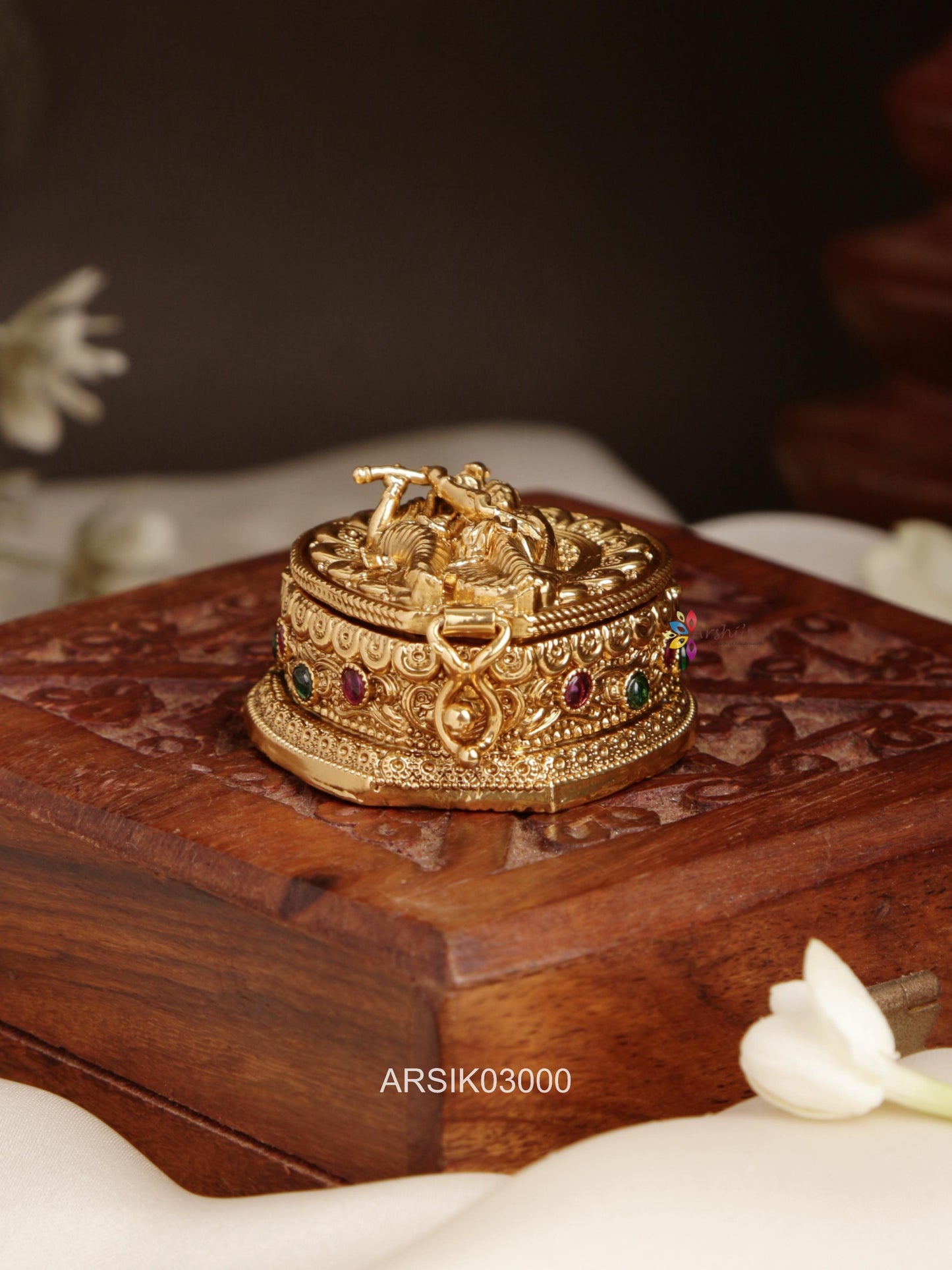 Antique Radha Krishna Kumkum Box