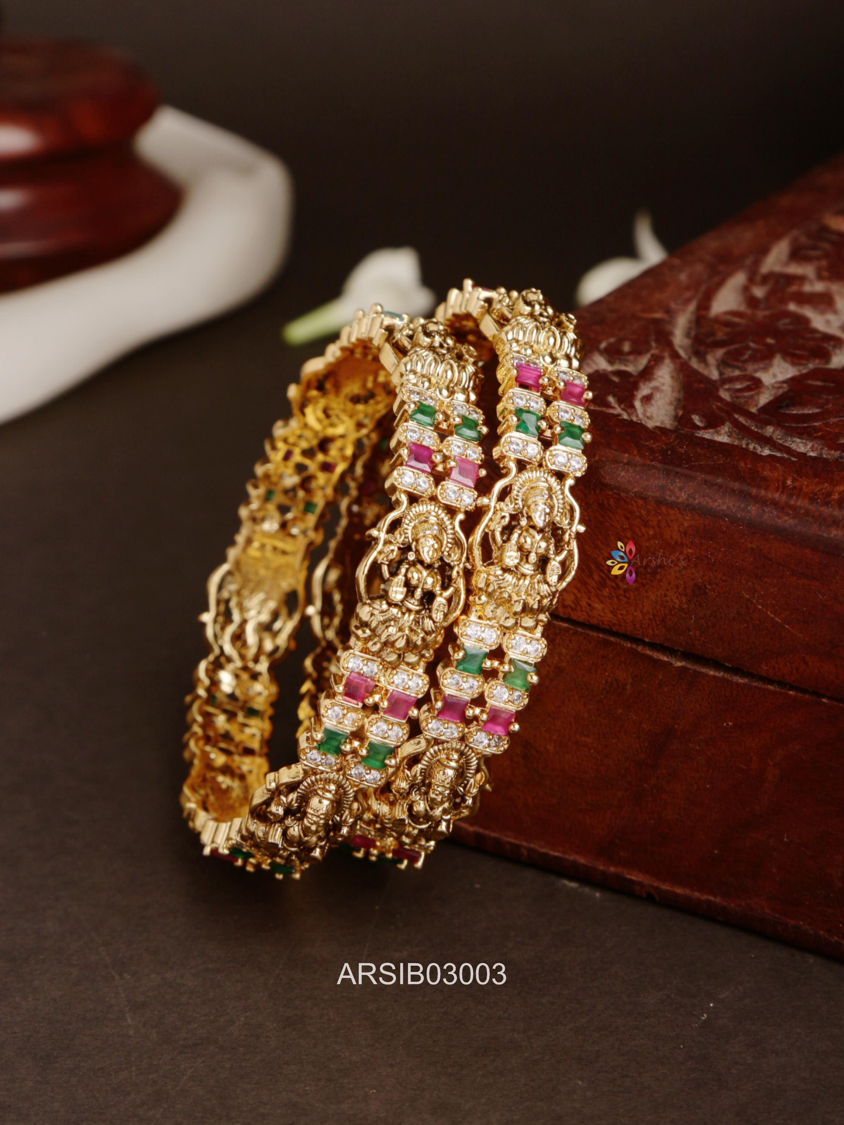 Temple and Stone Kada Bangles – Arshis
