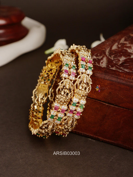 Temple and Stone Kada Bangles