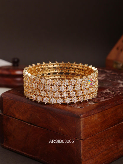 White Stone Set of Four Bangles