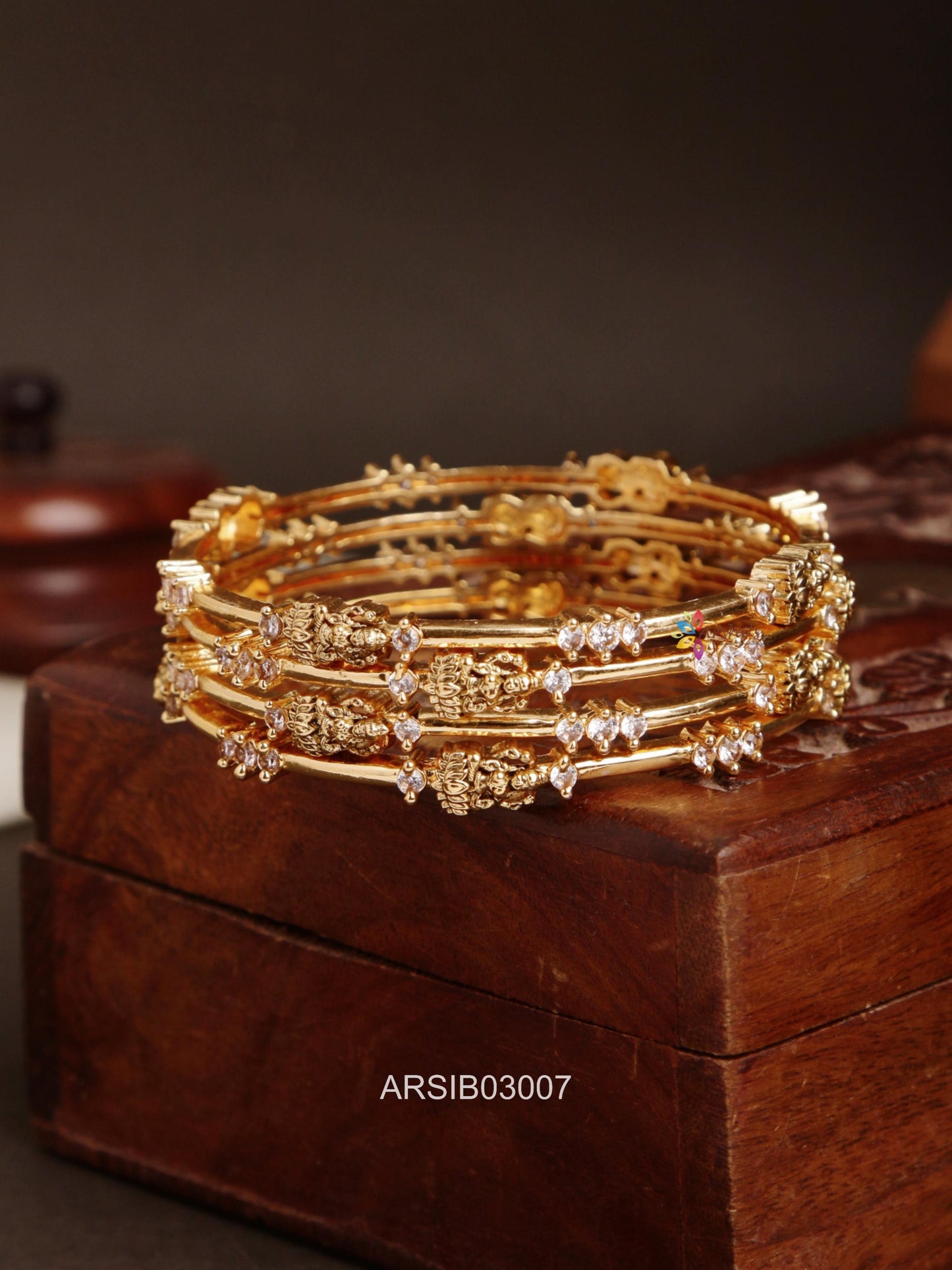 Lakshmi White Stone Set of Four Bangles
