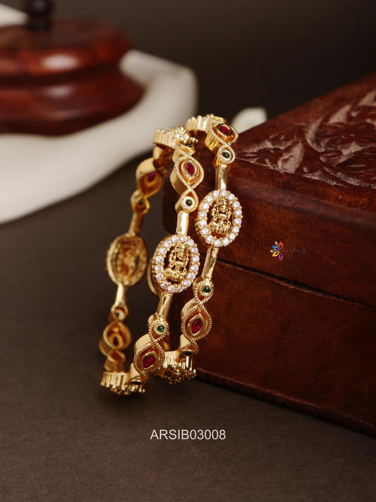 Lakshmi White Stone Set of Two Bangles