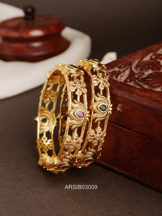 Lotus Stone Kada Bangles