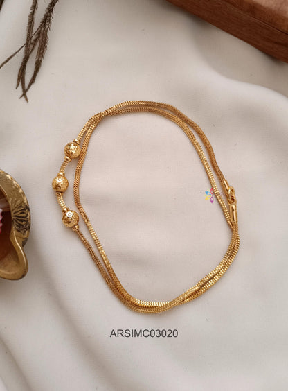 Three Gold Ball Mugappu Chain