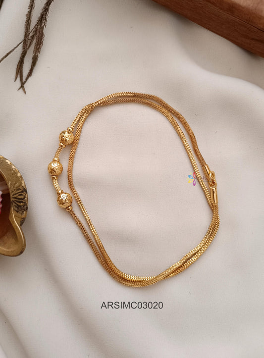 Three Gold Ball Mugappu Chain