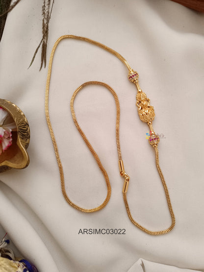 Lakshmi with Side Gold Ball Mugappu Chain