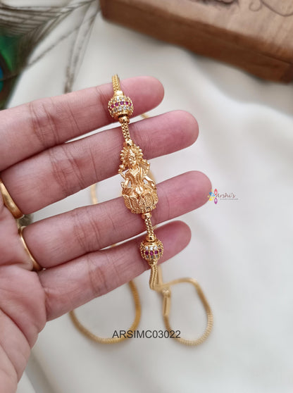 Lakshmi with Side Gold Ball Mugappu Chain