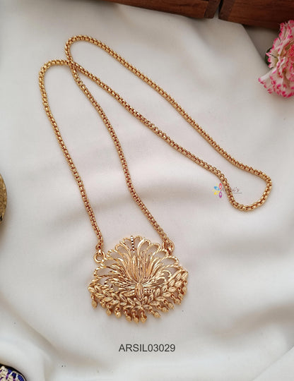 Lotus Gold Beads Pendant Long Necklace