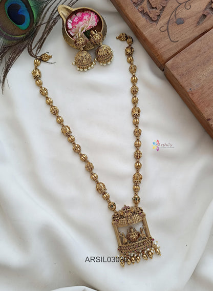 Temple Gold Bead Long Necklace