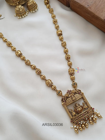 Temple Gold Bead Long Necklace