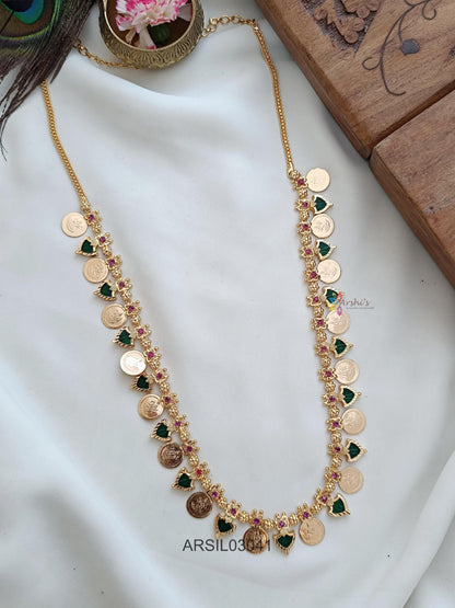 Lakshmi Coin Palakka Long Necklace