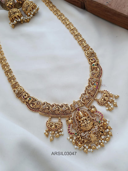 Grand Peacock and Temple Long Necklace