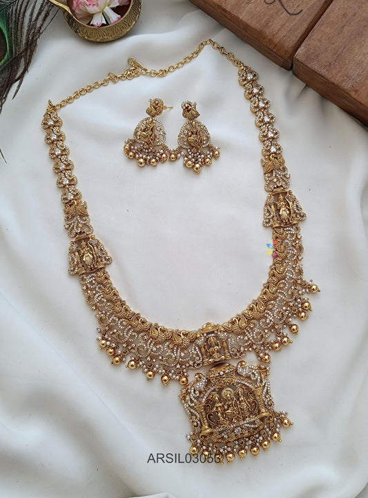 Bridal AD Stone Temple Long Necklace