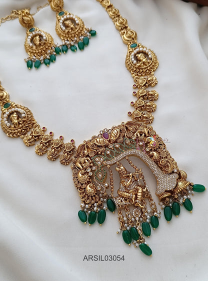 Bridal Krishna Pendant Long Necklace