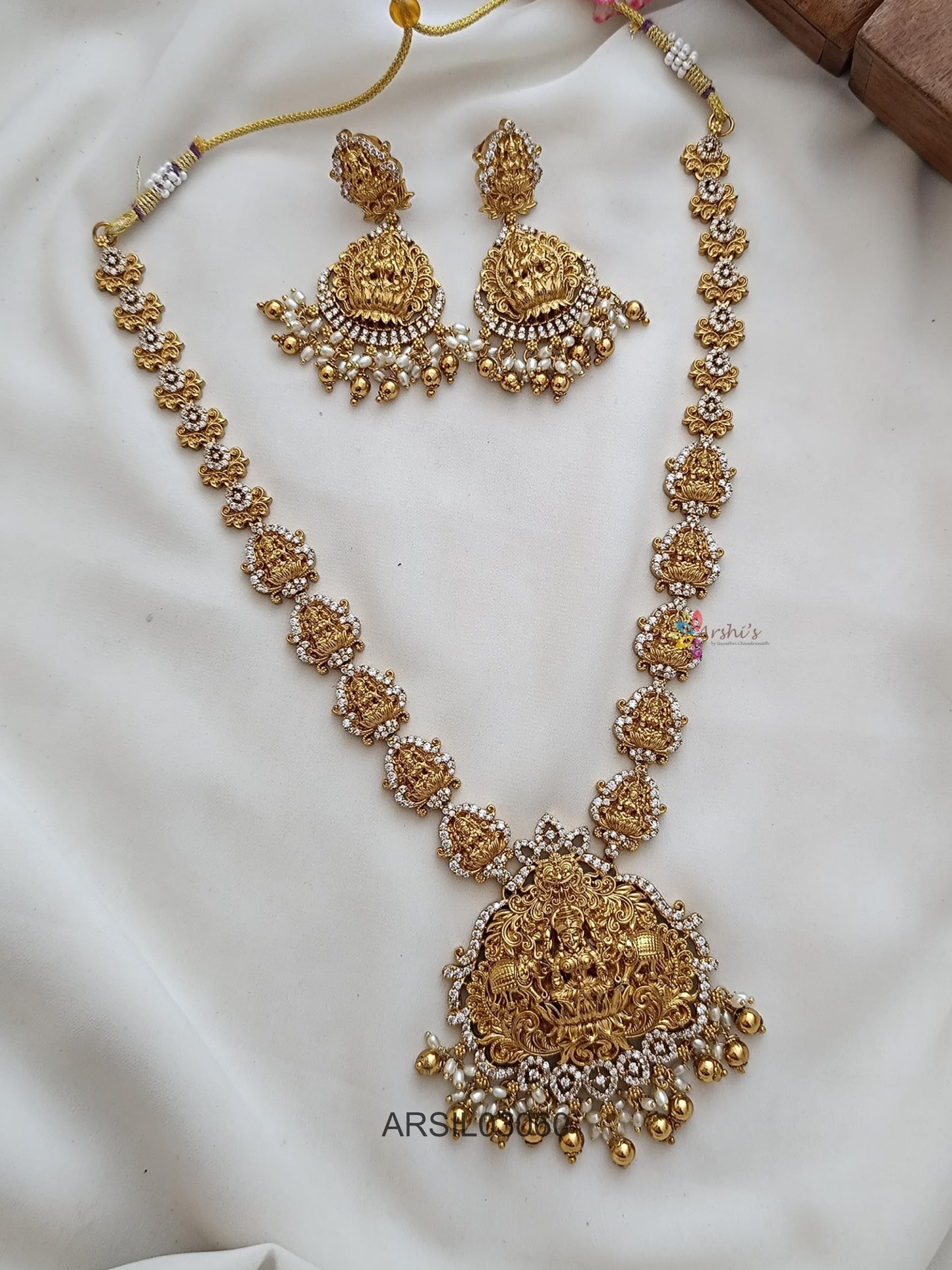 Lakshmi White Stone Long Necklace