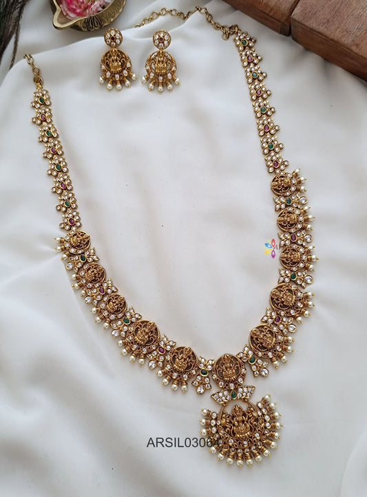 Lakshmi with Pearl Long Necklace