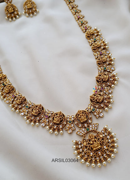 Lakshmi with Pearl Long Necklace
