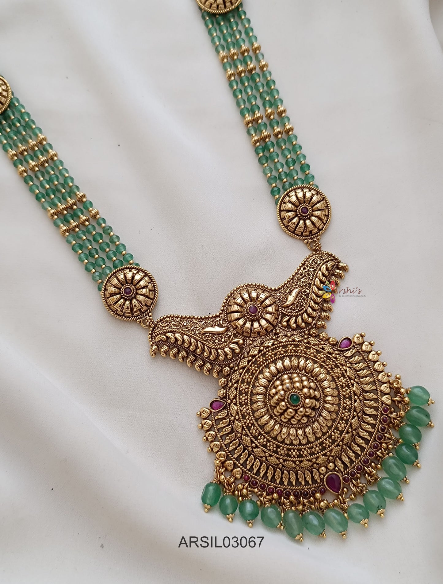 Green Beadede Long Necklace