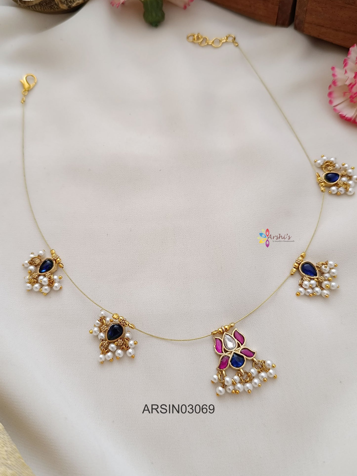 Jadau Kundan Invisible Necklace