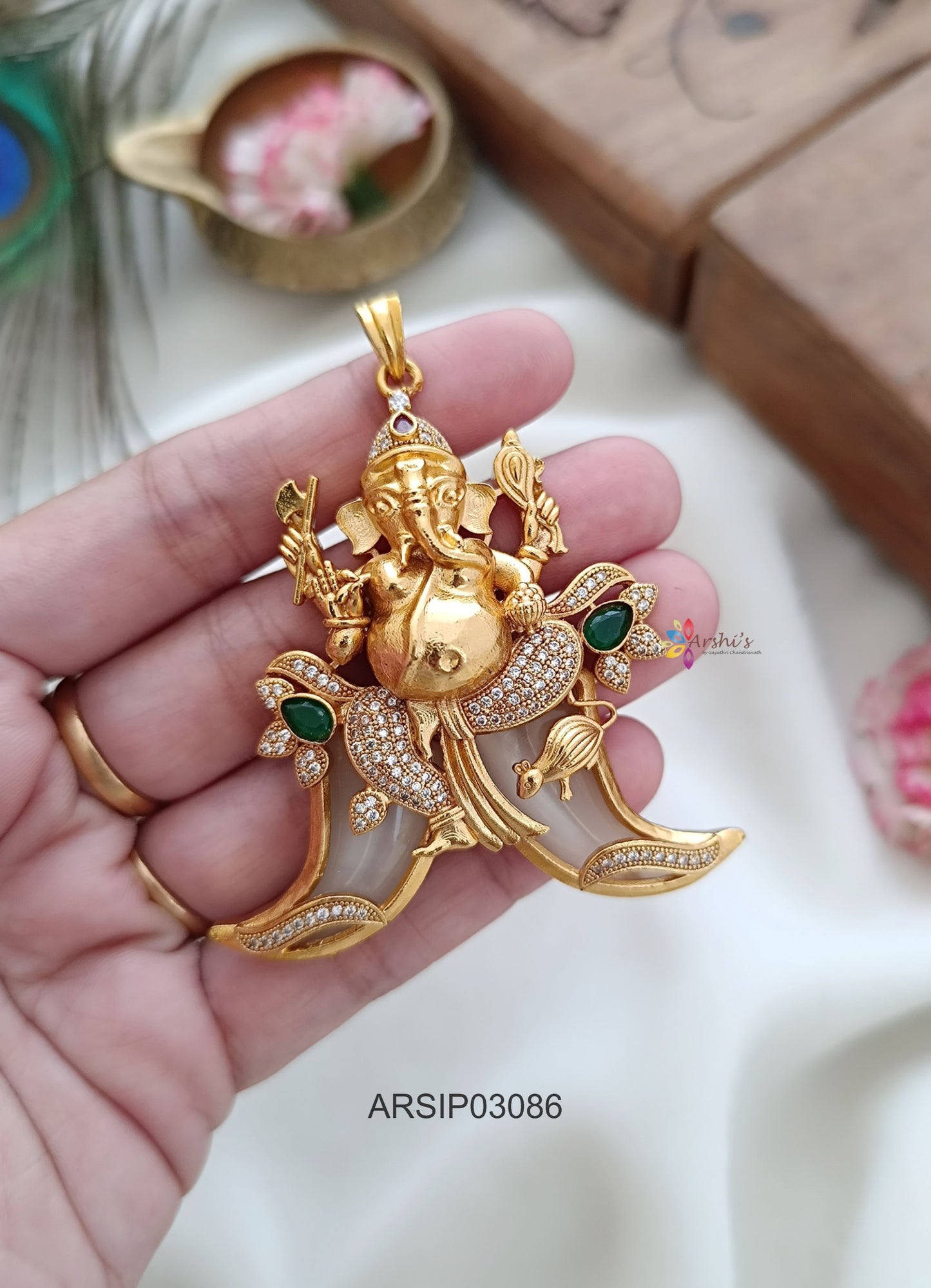Ganesha Tiger Nail Pendant