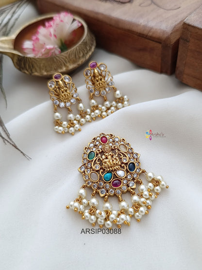 Navarathna Stone Lakshmi Pendant set