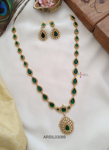 Emerald Stone Long Necklace